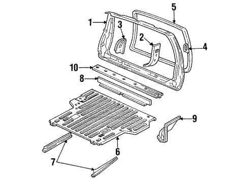 1993 GMC C1500 Suburban PANEL, Floor And Toe Panel Diagram for 12547894