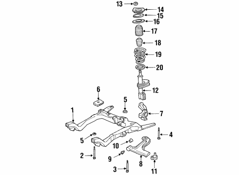 1997 Oldsmobile Cutlass Insulator,Front Spring Lower Diagram for 22152176