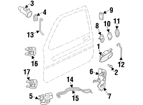 1998 Pontiac Grand Prix Lever,Front Side Door Lock Cyl Diagram for 16630717