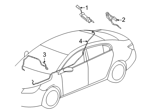 2011 Buick Regal Base Assembly, Rdo Ant *Black Diagram for 20972286