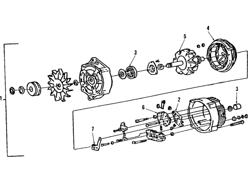 1991 Oldsmobile Cutlass Cruiser GENERATOR(Remanufacture) Diagram for 10497145