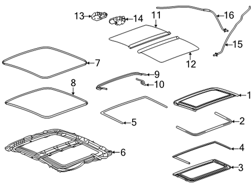 2022 Cadillac CT5 MOTOR ASM-SUN RF WDO (W/ CONT MDL) Diagram for 86792059