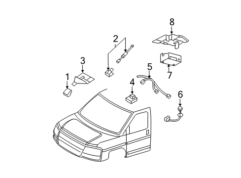 2003 GMC Savana 1500 Harness Assembly, Radio & Mobile Telephone & Navn Antenna Wiring Diagram for 15122841