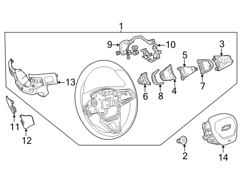 2024 Chevy Trax COVER-STRG WHL AIRBAG ACC HOLE *JET BLACK Diagram for 42649326