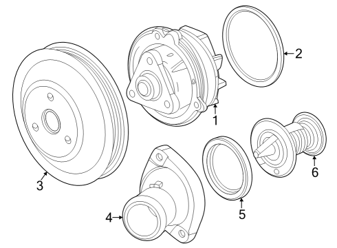 2023 Chevy Corvette PULLEY-W/PMP Diagram for 12668424