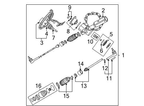 2003 Chevy Silverado 1500 HD Boot Kit,Rear Wheel Steering Actuator Diagram for 88963416