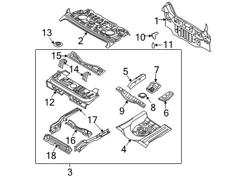 2006 Chevy Aveo Rear Body Panel, Floor & Rails Diagram 2 - Thumbnail