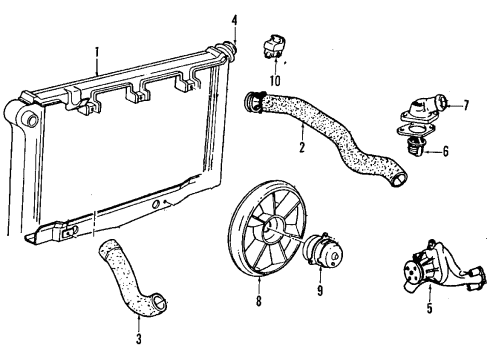 1985 Pontiac Firebird Clutch Assembly, Fan Blade Diagram for 15665117