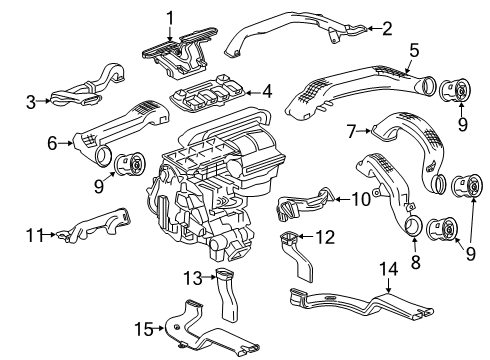 2021 Chevy Blazer Duct, Floor Front Air Outlet Diagram for 22999467