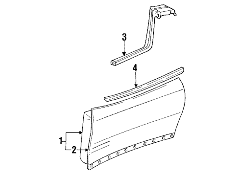 2002 Pontiac Firebird Panel Assembly, Front Side Door Outer Diagram for 10250653