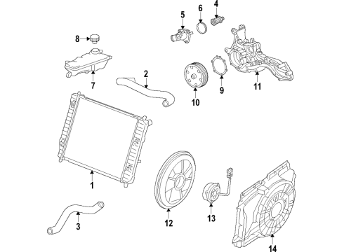 2018 Cadillac CTS Water Pump Assembly (W/ Manif) Diagram for 12700555