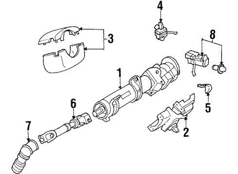 1997 Oldsmobile Cutlass Steering Column, Steering Wheel Diagram 1 - Thumbnail