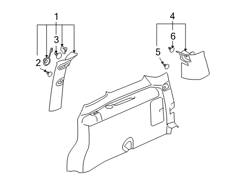 2007 Chevy Uplander Interior Trim - Side Panel Diagram 6 - Thumbnail