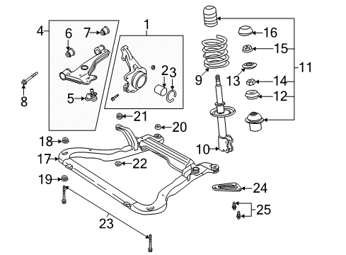 2004 Saturn L300 Front Suspension Strut Kit Diagram for 22684915