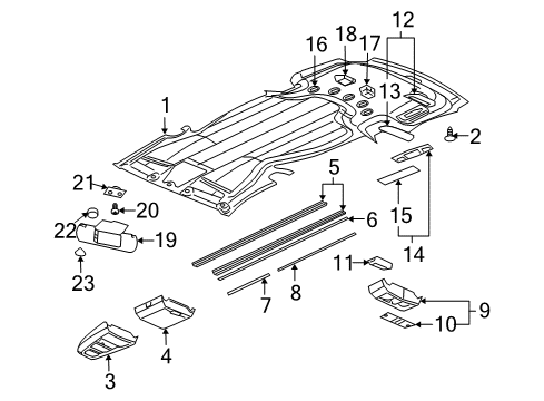 2006 Saturn Relay Interior Trim - Roof Diagram