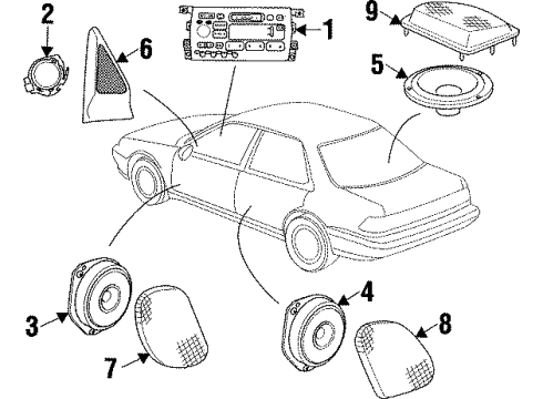 2000 Cadillac Catera Speaker,Radio Front Side Door (Tweeter) Diagram for 90510072