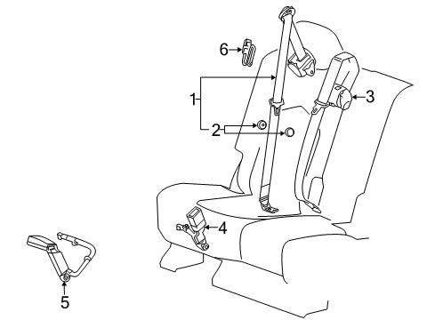 2016 Cadillac SRX Rear Seat Belts Diagram