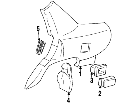 1997 Buick LeSabre Pocket Assembly, Fuel Tank Filler Diagram for 25542742