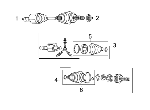 2009 Pontiac Torrent Axle Shaft & Joints - Front Diagram