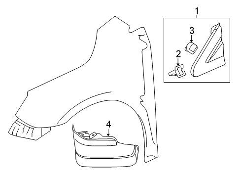 2016 Buick LaCrosse Exterior Trim - Fender Diagram