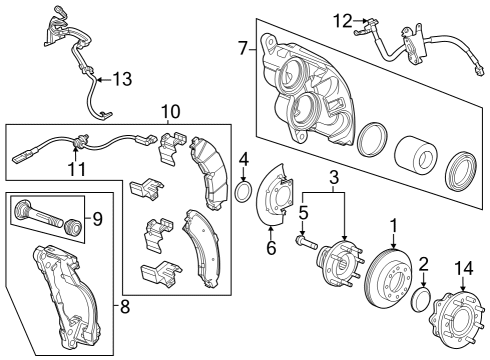 2020 Chevy Silverado 3500 HD Brake Components, Brakes Diagram 2 - Thumbnail