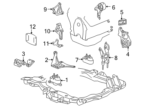 2005 Chevy Malibu Snubber Assembly, Engine Mount Diagram for 15235775