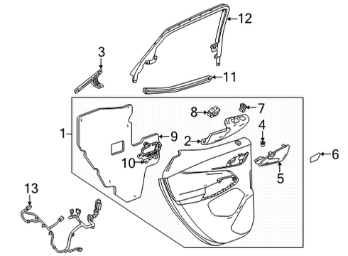 2023 Chevy Bolt EUV Interior Trim - Rear Door Diagram