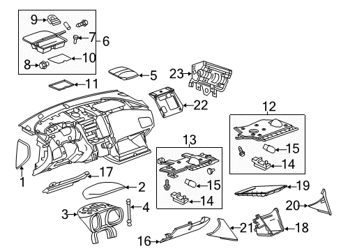 2011 GMC Terrain Liner, Front Floor Console Cmpt *Black Diagram for 20918118