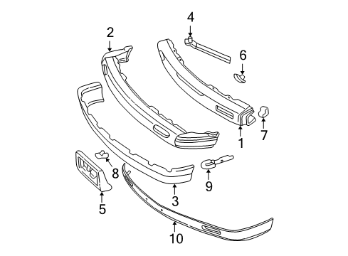 1996 GMC Jimmy Front Bumper Diagram