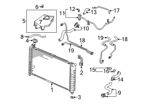 2005 Pontiac Montana Radiator & Components Diagram 1 - Thumbnail