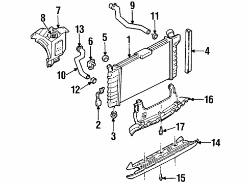 1999 Oldsmobile Intrigue Radiator & Components Diagram 2 - Thumbnail