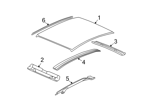 2001 Buick Century Roof & Components, Exterior Trim Diagram