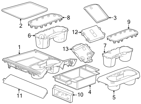 2024 GMC Sierra 2500 HD APPLIQUE-F/FLR CNSL *HEWN CYPRESSS Diagram for 85595132