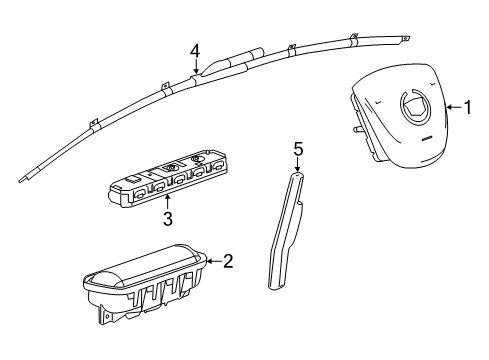 2018 Cadillac ATS Air Bag Components Diagram 1 - Thumbnail