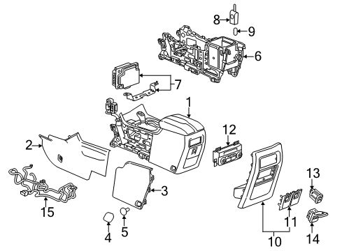 2020 Chevy Traverse Center Console Diagram 1 - Thumbnail