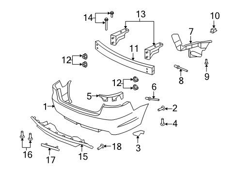 2008 Pontiac G8 Rear Bumper Diagram