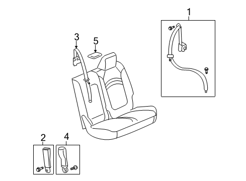 2015 Chevy Traverse Second Row Seat Belts Diagram