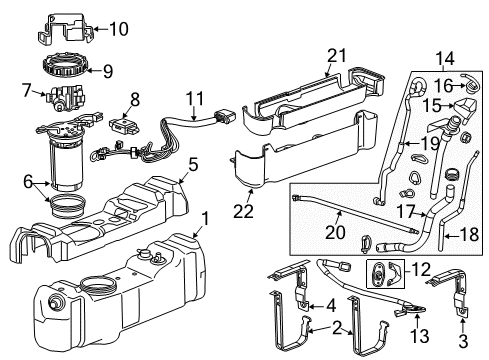 2016 Chevy Silverado 3500 HD Insulator, Emission Reduction Fluid Tank Diagram for 22830205