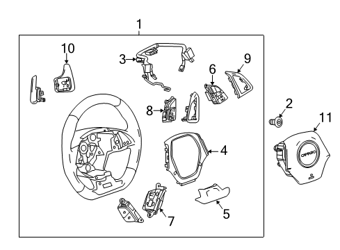 2017 Chevy Camaro Steering Wheel Assembly *Black Diagram for 84097198