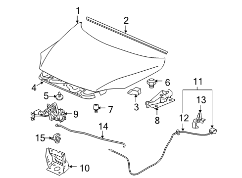 2006 Saturn Relay Hood & Components Diagram