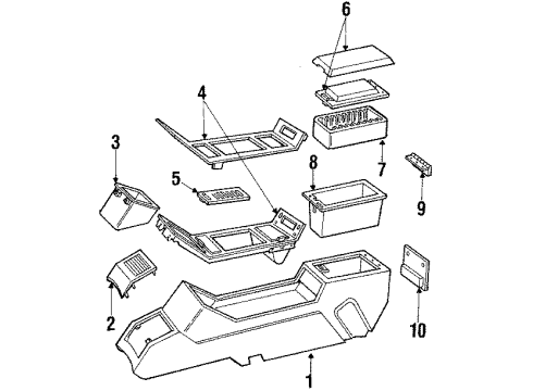 1986 Oldsmobile Toronado Console Base, (Blue * W, 8576) Diagram for 22528450