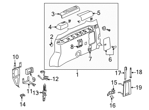 2006 Pontiac Montana Interior Trim - Side Panel Diagram 2 - Thumbnail