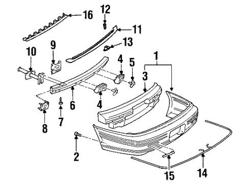 1996 Pontiac Bonneville Rear Bumper Diagram 2 - Thumbnail