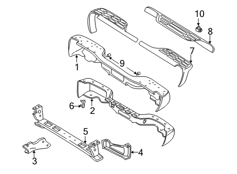 2005 GMC Yukon Bar,Rear Bumper Imp *Primed Diagram for 19121287