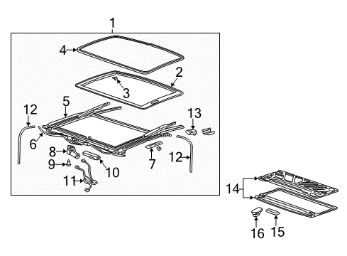 2002 Chevy Impala Sunroof, Body Diagram