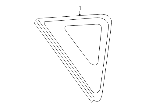 2009 Pontiac Vibe Quarter Panel - Glass & Hardware Diagram