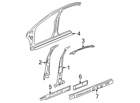 2002 Chevy Impala Center Pillar & Rocker Diagram