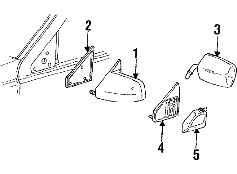 1989 GMC C2500 Outside Mirrors Diagram 2 - Thumbnail