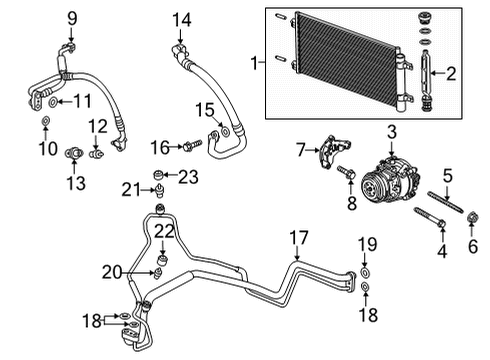 2021 Chevy Trax A/C Condenser, Compressor & Lines Diagram