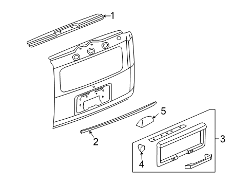 2006 Hummer H2 Exterior Trim - Lift Gate Diagram